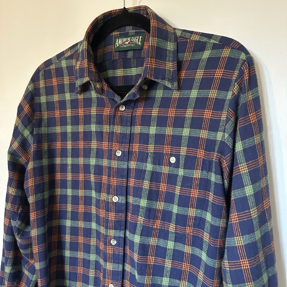 American Eagle By Payless Other - American Eagle Shirt Mens‎ Medium Vintage Purple Plaid Button Down Casual 90s